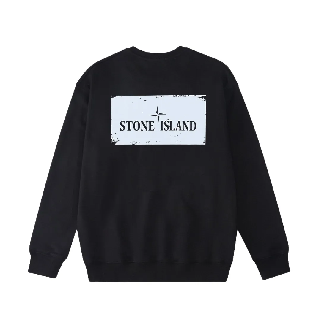 W809#P160💰 Stone Island Stone Island broken square logo printed round neck long-sleeved sweatshirt on the front and back! Versatile base round neck sweatshirt for couples! Simple armband design, customized 1*1 thread (fine texture), 380g double-strand large terry fabric, very good quality, foreign trade craftsmanship, respect the original version! The threads at the cuffs and hem are all original bartacks! The time-consuming and material consumption distinguishes the ordinary version on the market! Tops worn by celebrities from all walks of life on INS, can be matched with couple styles!  Color: Black White Size: M-XXL